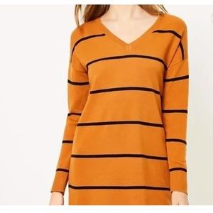 NWT Loft V-neck striped sweater dress